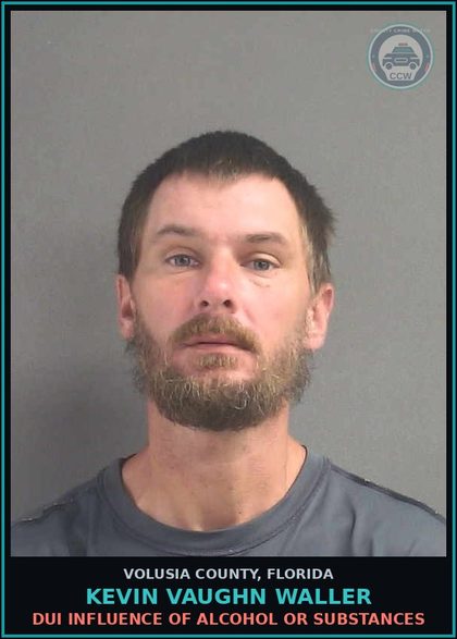 CCW arrest card for KEVIN VAUGHN WALLER in Volusia County: DUI INFLUENCE OF ALCOHOL OR SUBSTANCES
