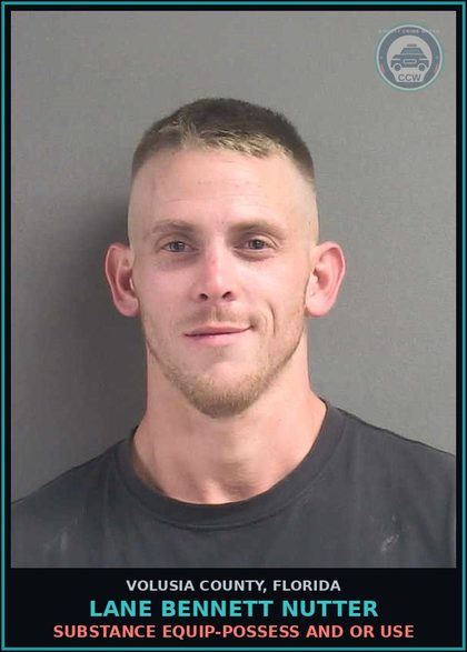 CCW arrest card for LANE BENNETT NUTTER in Volusia County: SUBSTANCE EQUIP-POSSESS AND OR USE