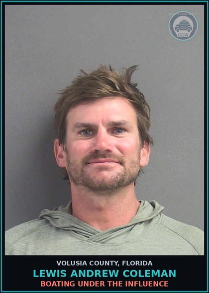 CCW arrest card for LEWIS ANDREW COLEMAN in Volusia County: BOATING UNDER THE INFLUENCE