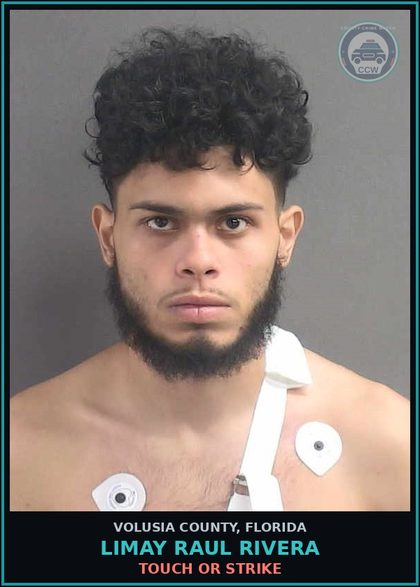 CCW arrest card for LIMAY RAUL RIVERA in Volusia County: TOUCH OR STRIKE