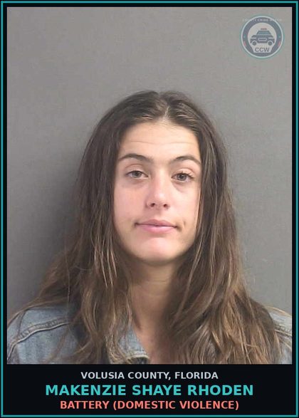 CCW arrest card for MAKENZIE SHAYE RHODEN in Volusia County: BATTERY (DOMESTIC VIOLENCE)