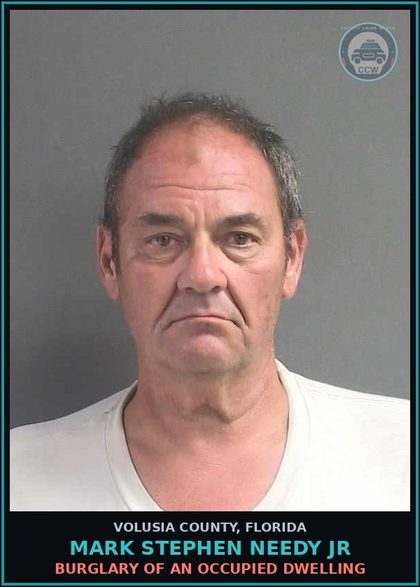 CCW arrest card for MARK STEPHEN NEEDY JR in Volusia County: BURGLARY OF AN OCCUPIED DWELLING