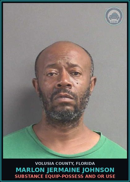 CCW arrest card for MARLON JERMAINE JOHNSON in Volusia County: SUBSTANCE EQUIP-POSSESS AND OR USE