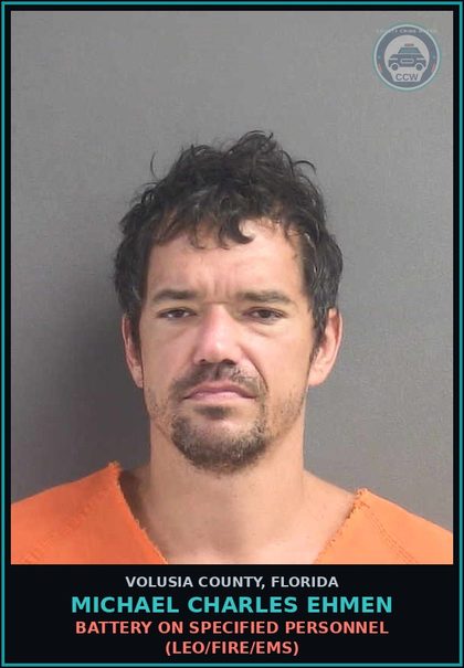 CCW arrest card for MICHAEL CHARLES EHMEN in Volusia County: POSSESSION OF SCHEDULE II SUBSTANCE