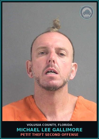 CCW arrest card for MICHAEL LEE GALLIMORE in Volusia County: POSSESS CONTR SUBSTANCE W/O PRESCRP