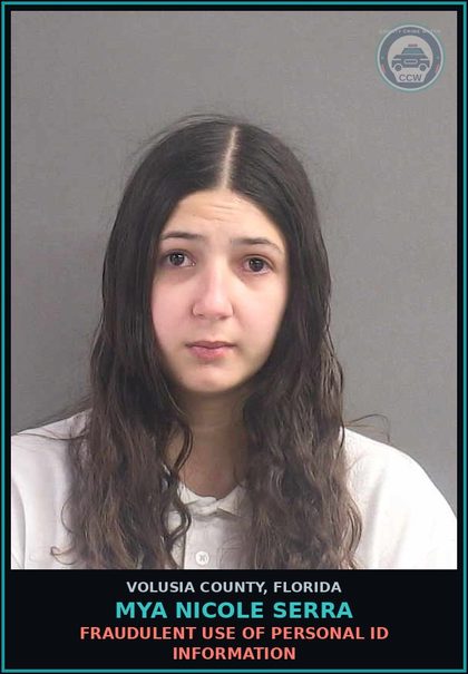 CCW arrest card for MYA NICOLE SERRA in Volusia County: STALKING