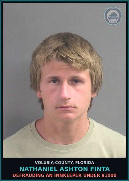CCW arrest card for NATHANIEL ASHTON FINTA in Volusia County: TOUCH OR STRIKE