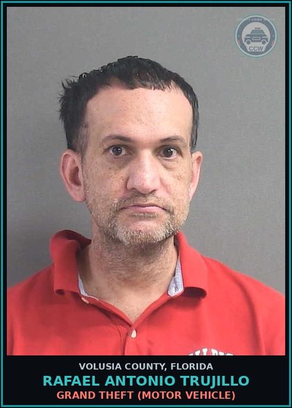 CCW arrest card for RAFAEL ANTONIO TRUJILLO in Volusia County: GRAND THEFT (MOTOR VEHICLE)