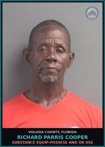CCW arrest card for RICHARD PARRIS COOPER in Volusia County: SUBSTANCE EQUIP-POSSESS AND OR USE