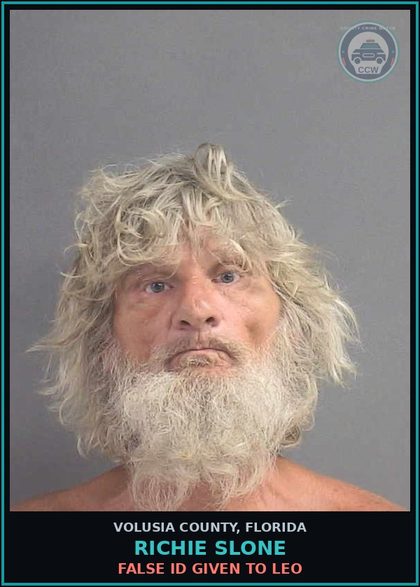 CCW arrest card for RICHIE SLONE in Volusia County: FALSE ID GIVEN TO LEO