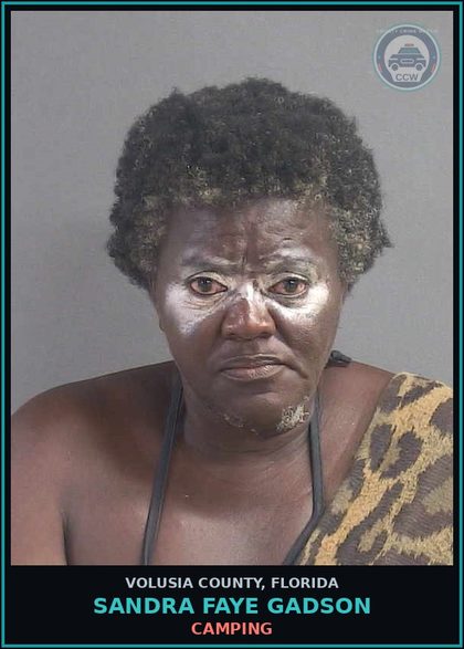 CCW arrest card for SANDRA FAYE GADSON in Volusia County: CAMPING