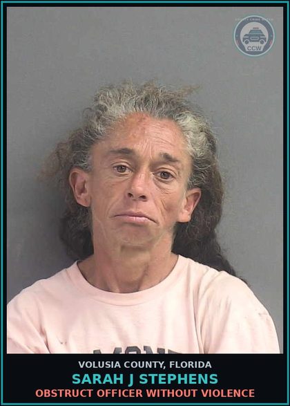 CCW arrest card for SARAH J STEPHENS in Volusia County: SUBSTANCE EQUIP-POSSESS AND OR USE