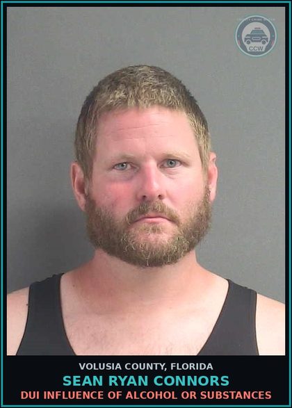 CCW arrest card for SEAN RYAN CONNORS in Volusia County: DUI INFLUENCE OF ALCOHOL OR SUBSTANCES