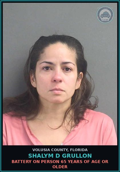 CCW arrest card for SHALYM D GRULLON in Volusia County: BATTERY ON PERSON 65 YEARS OF AGE OR OLDER