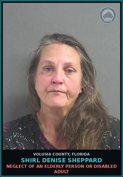 CCW arrest card for SHIRL DENISE SHEPPARD in Volusia County: NEGLECT OF AN ELDERLY PERSON OR DISABLED ADULT
