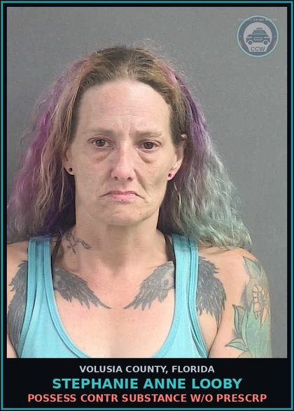 CCW arrest card for STEPHANIE ANNE LOOBY in Volusia County: POSSESS CONTR SUBSTANCE W/O PRESCRP