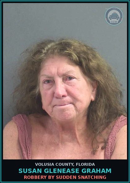 CCW arrest card for SUSAN GLENEASE GRAHAM in Volusia County: TOUCH OR STRIKE