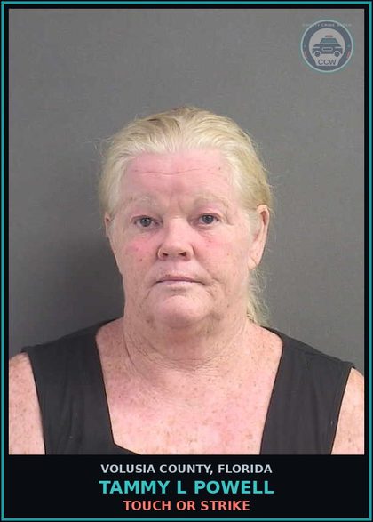 CCW arrest card for TAMMY L POWELL in Volusia County: TOUCH OR STRIKE
