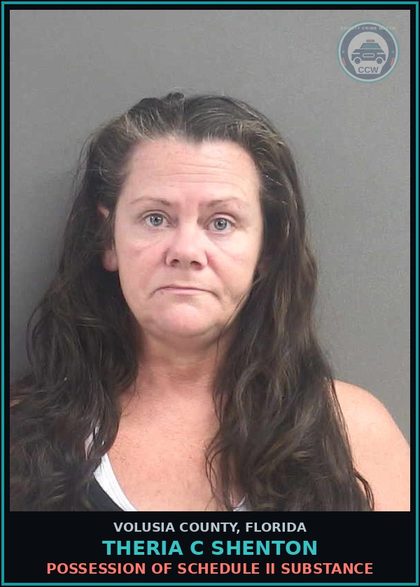CCW arrest card for THERIA C SHENTON in Volusia County: POSSESSION OF SCHEDULE II SUBSTANCE