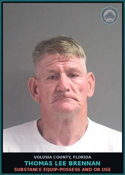 CCW arrest card for THOMAS LEE BRENNAN in Volusia County: SUBSTANCE EQUIP-POSSESS AND OR USE
