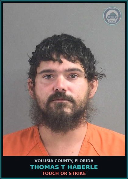 CCW arrest card for THOMAS T HABERLE in Volusia County: TOUCH OR STRIKE