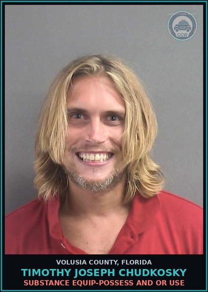 CCW arrest card for TIMOTHY JOSEPH CHUDKOSKY in Volusia County: SUBSTANCE EQUIP-POSSESS AND OR USE