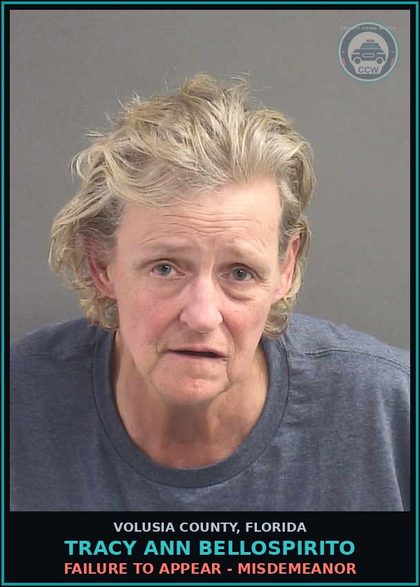 CCW arrest card for TRACY ANN BELLOSPIRITO in Volusia County: FAILURE TO APPEAR - MISDEMEANOR