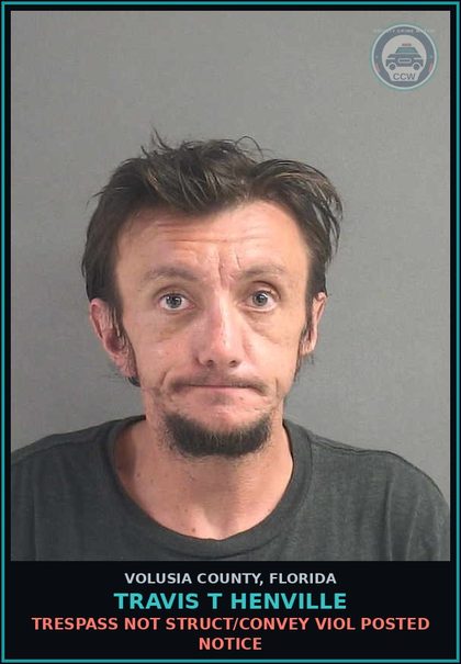 CCW arrest card for TRAVIS T HENVILLE in Volusia County: POSSESS CONTR SUBSTANCE W/O PRESCRP