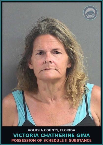 CCW arrest card for VICTORIA CHATHERINE GINA in Volusia County: POSSESSION OF SCHEDULE II SUBSTANCE
