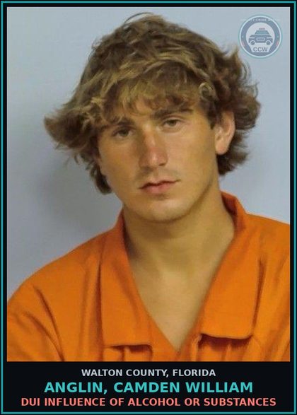 CCW arrest card for ANGLIN, CAMDEN WILLIAM in Walton County: DUI INFLUENCE OF ALCOHOL OR DRUGS