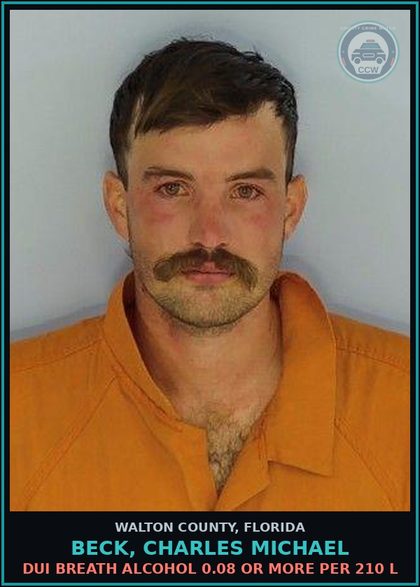 CCW arrest card for BECK, CHARLES MICHAEL in Walton County: DUI BREATH ALCOHOL 0.08 OR MORE PER 210 L
