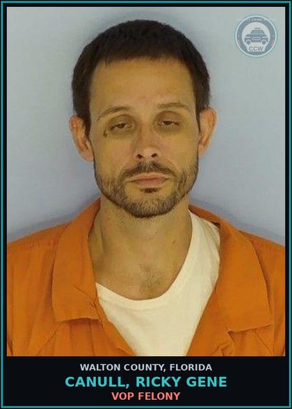 CCW arrest card for CANULL, RICKY GENE in Walton County: VOP Felony