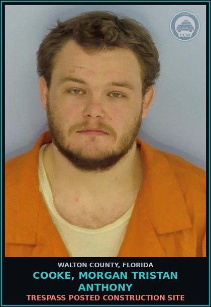CCW arrest card for COOKE, MORGAN TRISTAN ANTHONY in Walton County: Drug Equip-Possess - And Or Use