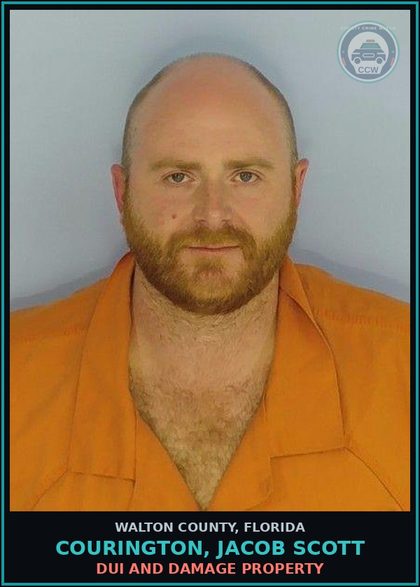 CCW arrest card for COURINGTON, JACOB SCOTT in Walton County: DUI And Damage Property
