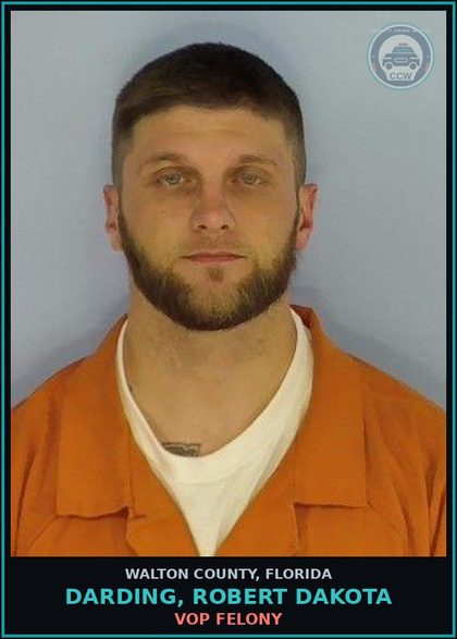 CCW arrest card for DARDING, ROBERT DAKOTA in Walton County: VOP Felony