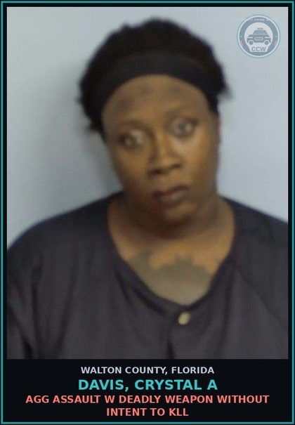 CCW arrest card for DAVIS, CRYSTAL A in Walton County: Agg Assault W Deadly Weapon Without Intent To Kill