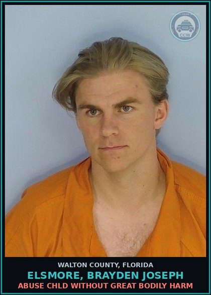 CCW arrest card for ELSMORE, BRAYDEN JOSEPH in Walton County: Abuse chld Without Great Bodily Harm