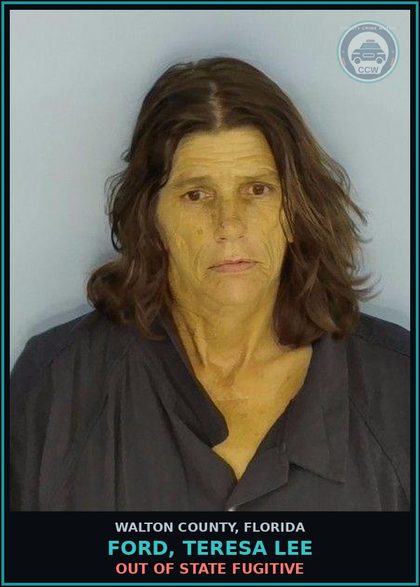 CCW arrest card for FORD, TERESA LEE in Walton County: Out Of State Fugitive