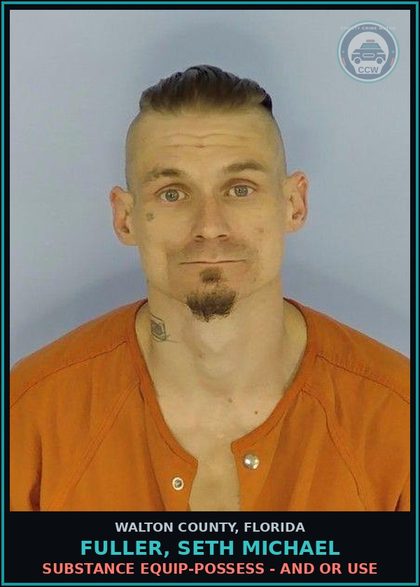 CCW arrest card for FULLER, SETH MICHAEL in Walton County: Drug Equip-Possess - And Or Use