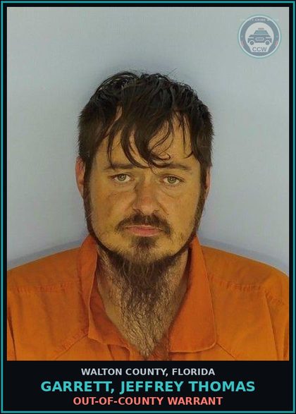 CCW arrest card for GARRETT, JEFFREY THOMAS in Walton County: OUT-OF-COUNTY WARRANT
