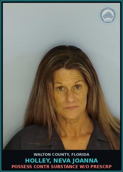 CCW arrest card for HOLLEY, NEVA JOANNA in Walton County: Possess contr substance W/O Prescription