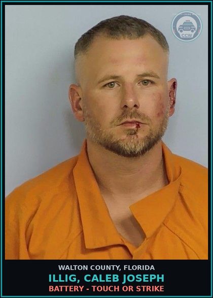 CCW arrest card for ILLIG, CALEB JOSEPH in Walton County: Battery - Touch or Strike