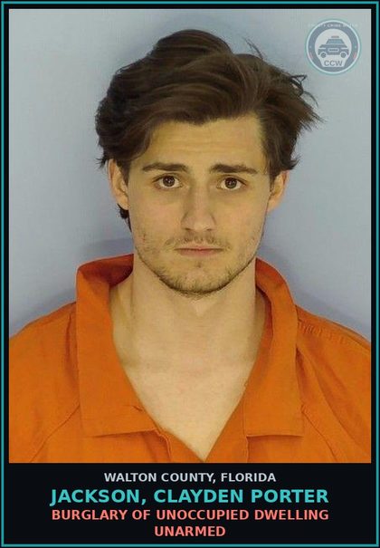 CCW arrest card for JACKSON, CLAYDEN PORTER in Walton County: Criminal Mischief - 200 Dols And Under