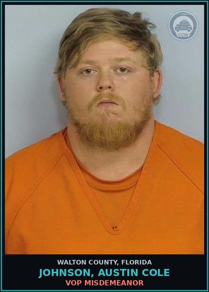 CCW arrest card for JOHNSON, AUSTIN COLE in Walton County: VOP Misdemeanor