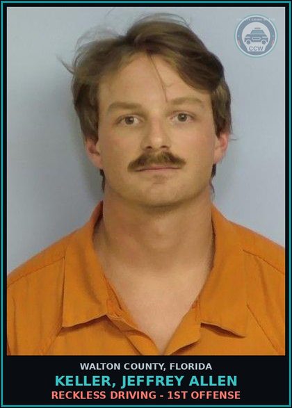 CCW arrest card for KELLER, JEFFREY ALLEN in Walton County: Reckless Driving - 1st Offense