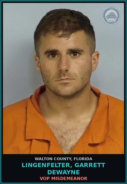 CCW arrest card for LINGENFELTER, GARRETT DEWAYNE in Walton County: VOP Misdemeanor