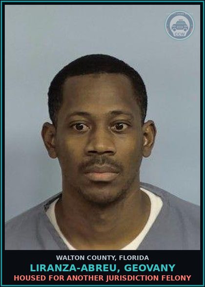CCW arrest card for LIRANZA-ABREU, GEOVANY in Walton County: Housed for another jurisdiction Felony