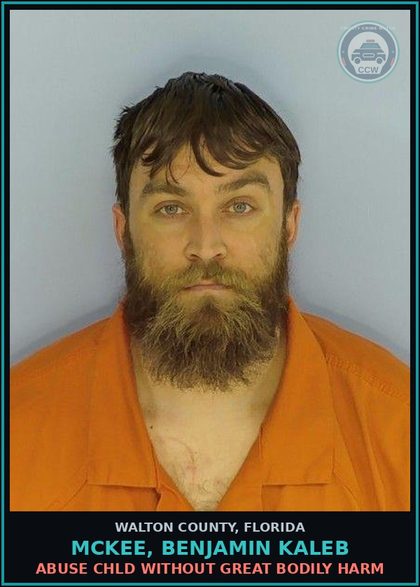 CCW arrest card for MCKEE, BENJAMIN KALEB in Walton County: Abuse chld Without Great Bodily Harm