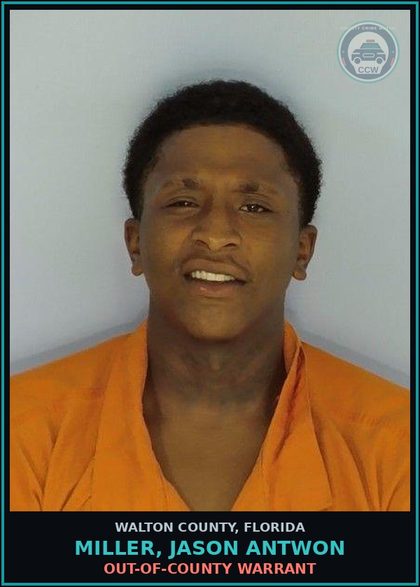 CCW arrest card for Miller, Jason Antwon in Walton County: OUT-OF-COUNTY WARRANT