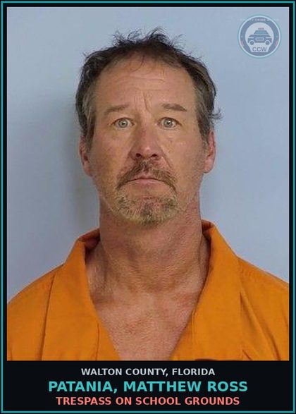 CCW arrest card for PATANIA, MATTHEW ROSS in Walton County: Loitering Or Prowling